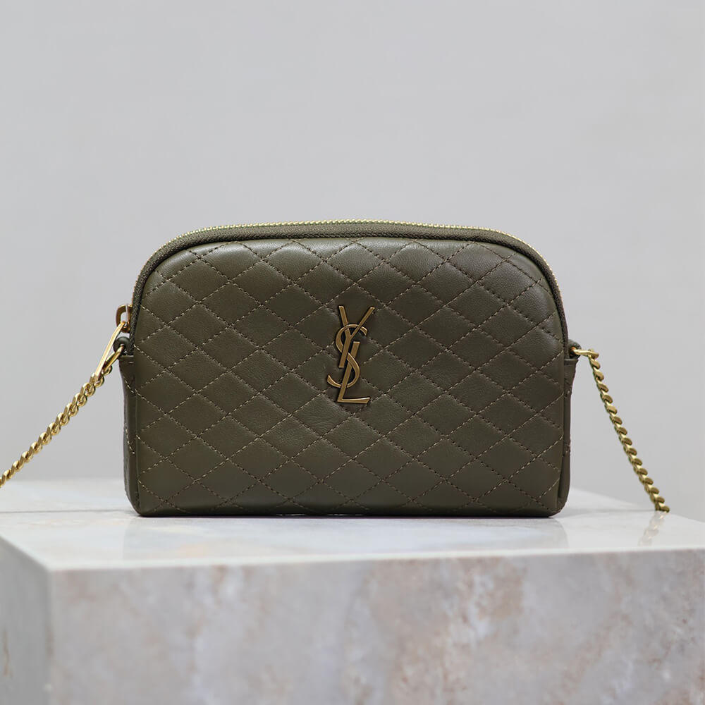 YSL Gaby zipped pouch in quilted lambskin