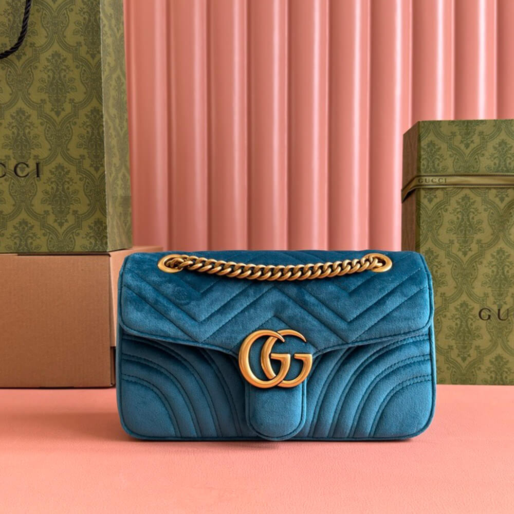 GG Velvet Small Marmont shoulder bag